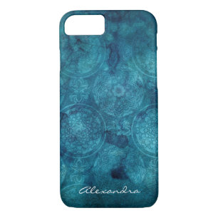 Monogramm-Türkis-Mandala-Aquarell-Muster Case-Mate iPhone Hülle