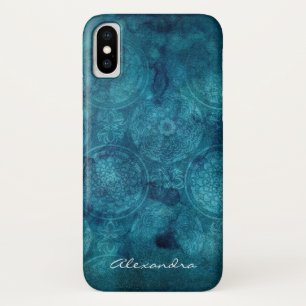 Monogramm-Türkis-Mandala-Aquarell-Muster Case-Mate iPhone Hülle