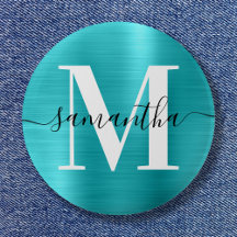 Monogramm Türkisblau Shimmer-Folie