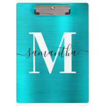 Monogramm Türkisblau Shimmer-Folie