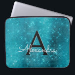Monogramm Türkisblaue Sparklingsteine Laptopschutzhülle<br><div class="desc">Türkisblaues Sparkle und Shimmer Elegant Monogram Case. Dieser Fall kann so angepasst werden,  dass er Ihren Anfangs- und Vornamen enthält.</div>
