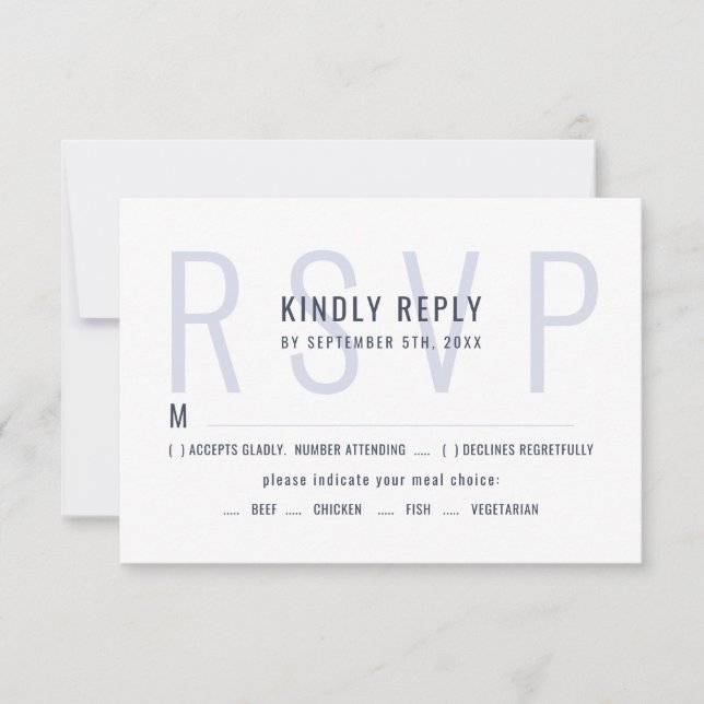 Monogramm Typografie Einfache elegante Speisen RSVP Karte (Vorderseite)