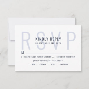 Monogramm Typografie Einfache elegante Speisen RSVP Karte
