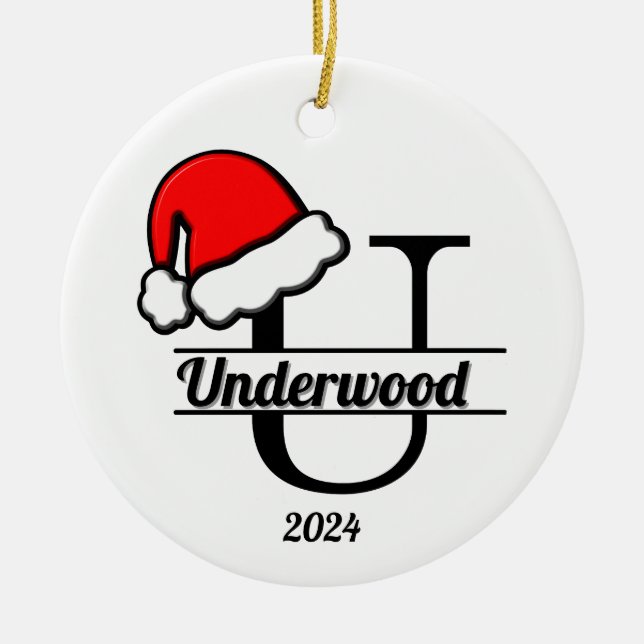 Monogramm U | beidseitig Keramik Ornament (Vorne)