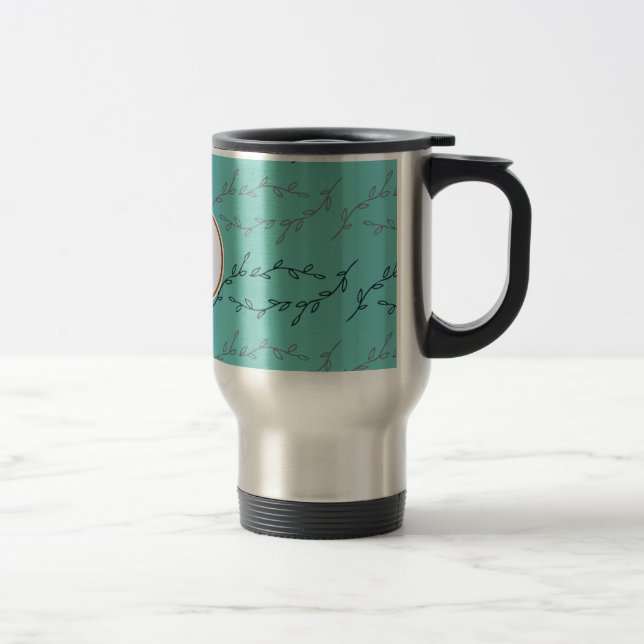 Monogramm u. Blätter Reisebecher (Rechts)