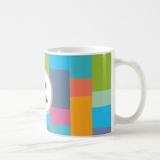 Monogramm u. buntes gemustertes kaffeetasse (Rechts)