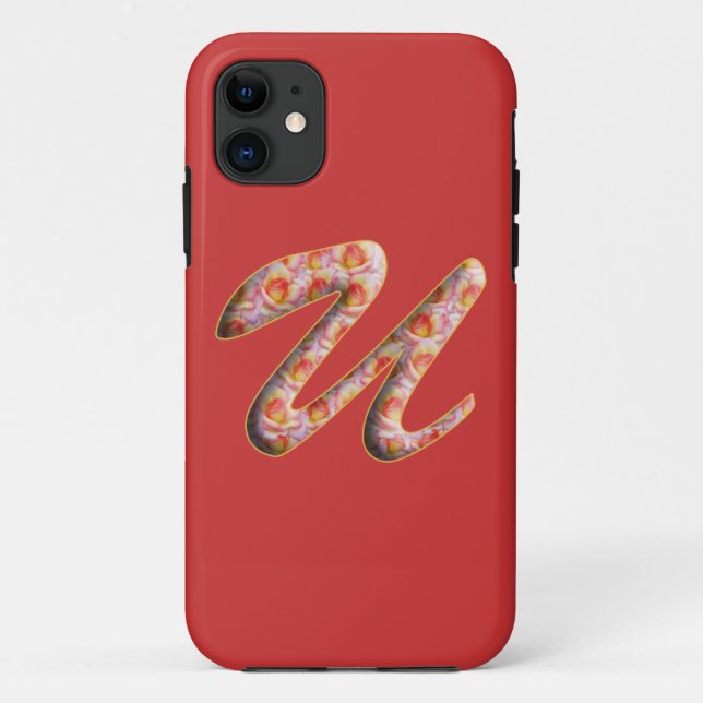 Monogramm U in Rose Muster iPhone 5 Fall Case-Mate iPhone Hülle (Rückseite)