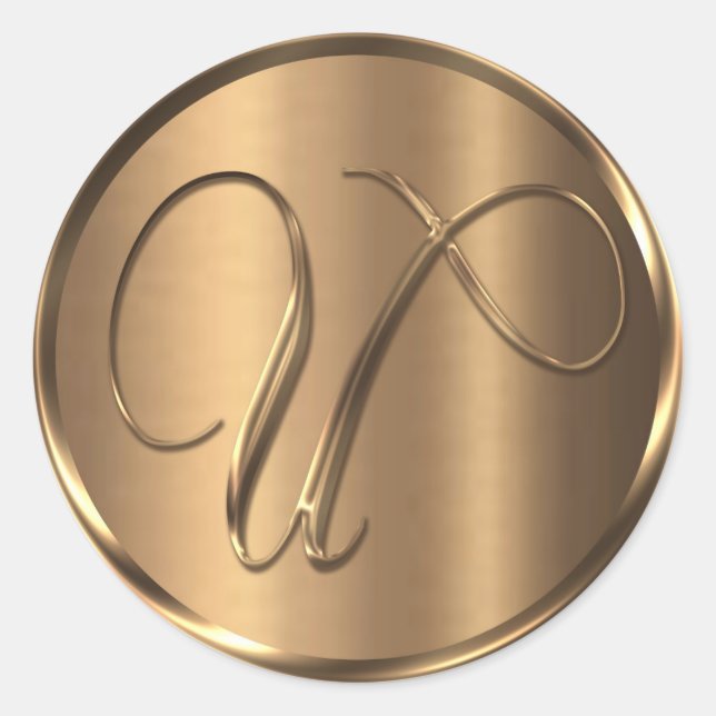 Monogramm U NONMETALLIC Bronze-Umschlag Aufkleber (Vorderseite)