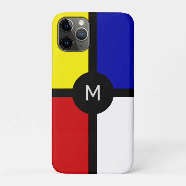 Monogramm über stilistische Mondrian Inspirierte K Case-Mate iPhone Hülle (Rückseite)