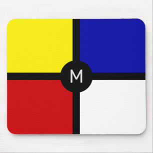 Monogramm über stilistische Mondrian Inspirierte K Mousepad
