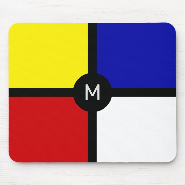 Monogramm über stilistische Mondrian Inspirierte K Mousepad (Vorne)