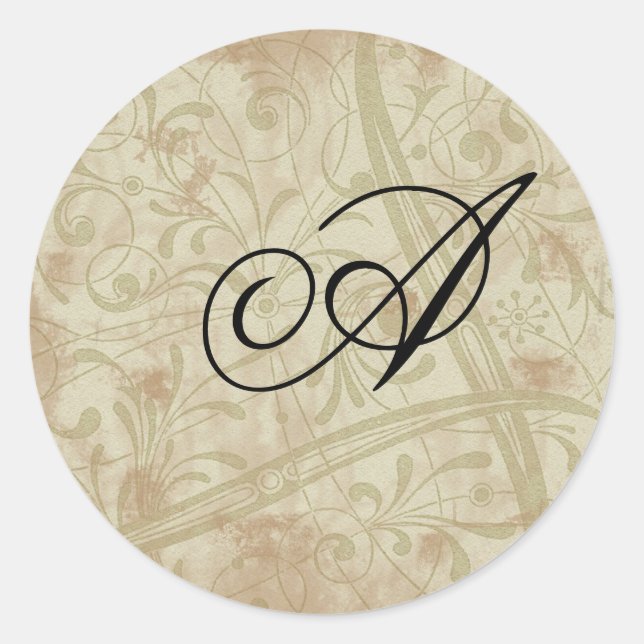 Monogramm-Umschlag Aufkleber (Vorderseite)