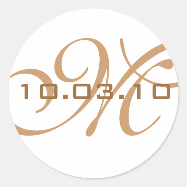 Monogramm-Umschlag Aufkleber (Vorderseite)