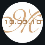 Monogramm-Umschlag Aufkleber<br><div class="desc">Benutzerdefinierte Umschlag Aufkleber für Monogramm und Datum</div>