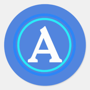Monogramm-Umschlag Aufkleber für das blaue und wei