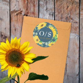 Monogramm-Umschlag Aufkleber für Wasserfarben-Sonn