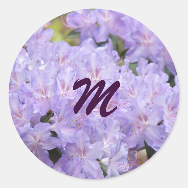 Monogramm Umschlag Aufkleber Lila Lavendel (Vorderseite)
