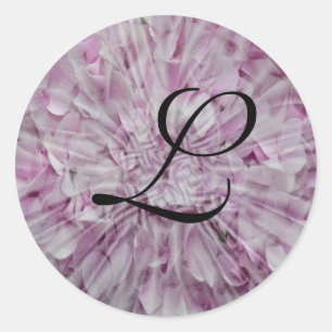 Monogramm-Umschlag Aufkleber mit rosa Hydrangea