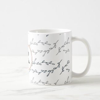 Monogramm und Blätter Kaffeetasse