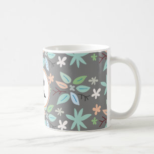 Monogramm und Blätter Tasse