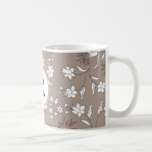 Monogramm und Blume Kaffeetasse
