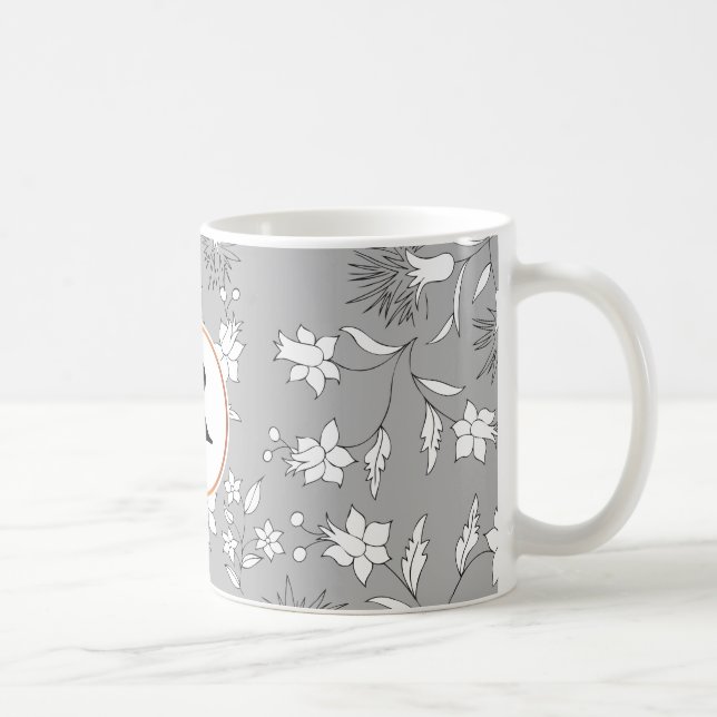 Monogramm und Blume Tasse (Rechts)