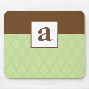 Monogramm-und Damast-Muster-Gewohnheit Mousepad