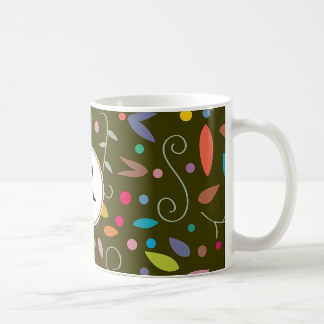 Monogramm und farbig gemustert tasse (Rechts)