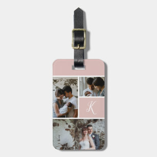 Monogramm-und Foto-Collage Gepäckanhänger