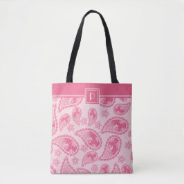 Monogramm und Ihr Name auf rosa Paisley-Muster