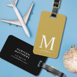Monogramm und Kalligrafie mit bearbeitbarem Hinter Gepäckanhänger<br><div class="desc">Reisen Sie stilvoll mit diesem monogramm Gepäckanhänger mit einem Serif-Monogramm und Ihrem Namen in einem Kalligraphieskript auf der Vorderseite. Die Hintergrundfarbe auf der Vorder- und Rückseite kann bearbeitet werden. Klicken Sie auf Anpassen, um die Farbe durch Ersetzen des Platzhaltertextes zu ändern. Für weitere Optionen, wie zum Beispiel den Schriftart zu...</div>