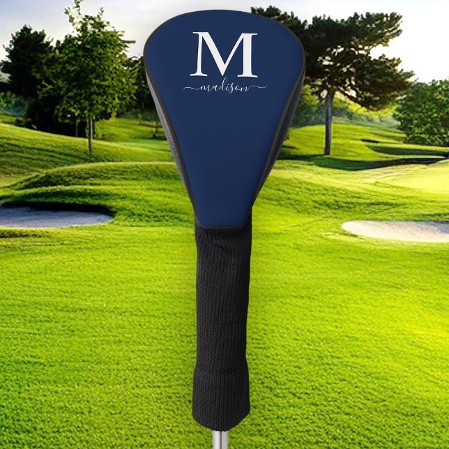 Monogramm und Kalligrafie mit bearbeitbarer Farbe Golf Headcover (Von Creator hochgeladen)