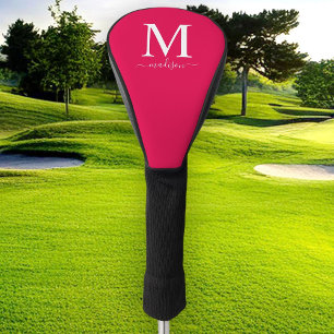 Monogramm und Kalligrafie mit bearbeitbarer Farbe Golf Headcover