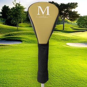 Monogramm und Kalligrafie mit bearbeitbarer Farbe Golf Headcover