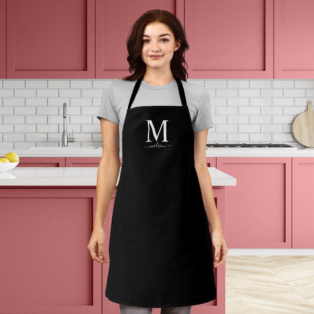 Monogramm und Kalligrafie mit editierbarer Farbe Schürze (Von Creator hochgeladen)