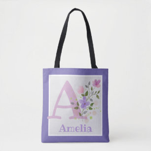 Monogramm und Name Amelia mit Blume