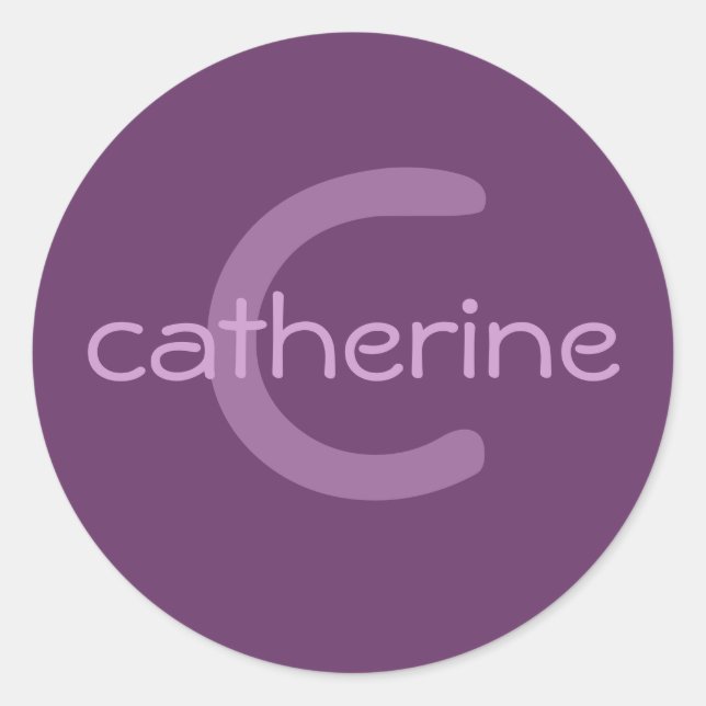 Monogramm und Name-Aufkleber Runder Aufkleber (Vorderseite)