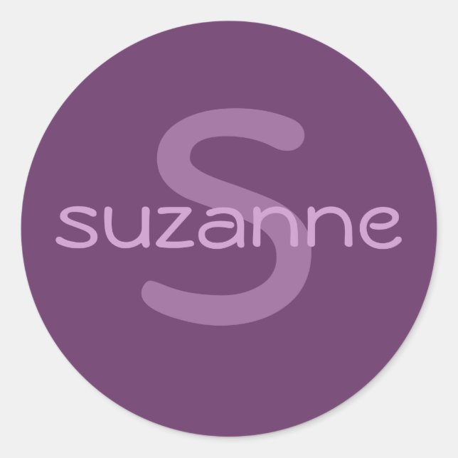 Monogramm und Name-Aufkleber Runder Aufkleber (Vorderseite)