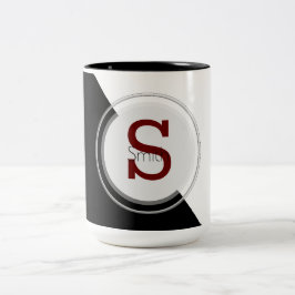 Monogramm und Name-Block-Tasse Zweifarbige Tasse