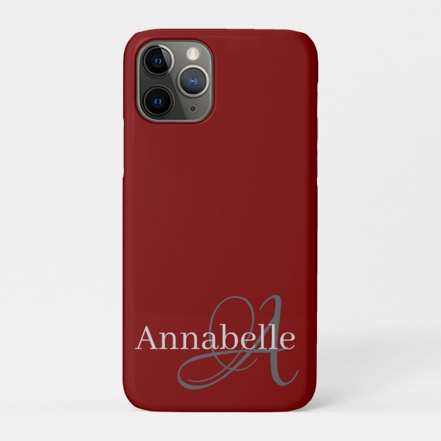 Monogramm und Name Case-Mate iPhone Hülle (Rückseite)