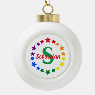 Monogramm und Name der aktuellen LGBT-Gay Pride Keramik Kugel-Ornament