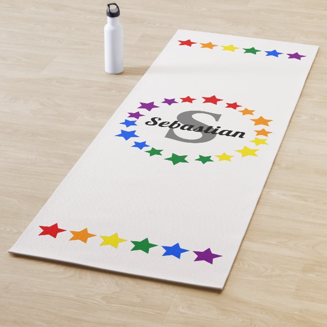 Monogramm und Name der aktuellen LGBT-Gay Pride Yogamatte (Beispiel)