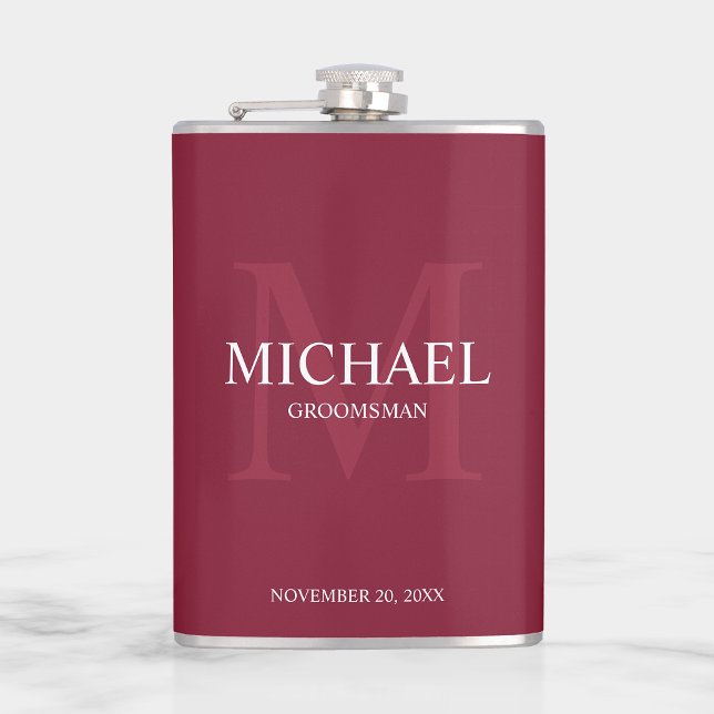Monogramm und Name der eleganten Personalisierten  Flachmann (Von Creator hochgeladen)