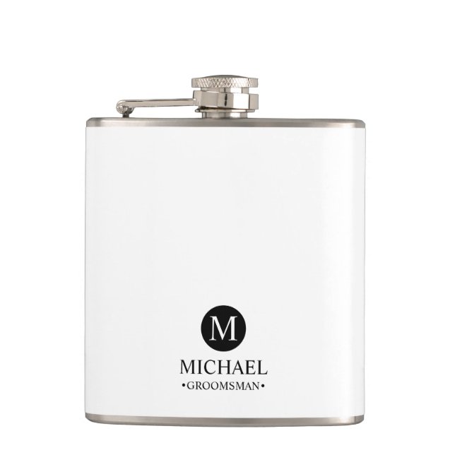 Monogramm und Name der klassischen Personalisierte Flachmann (Vorderseite)