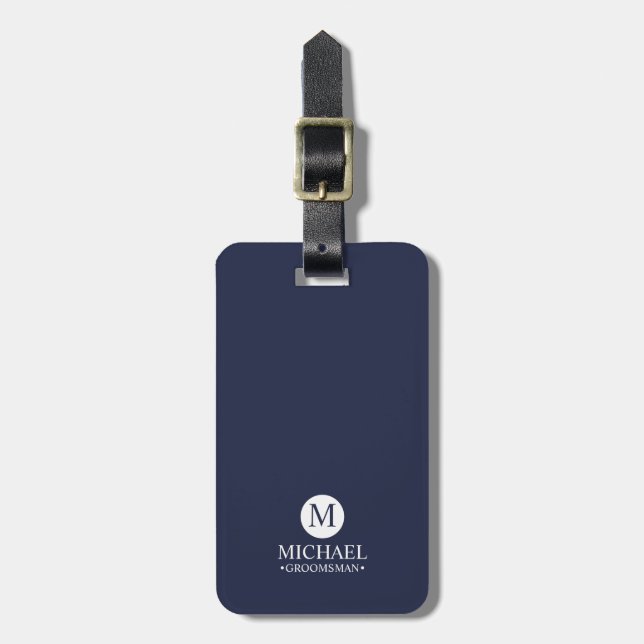 Monogramm und Name der klassischen Personalisierte Gepäckanhänger (Vorderseite vertikal)