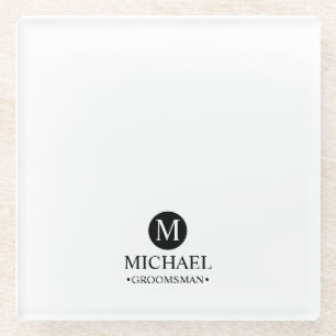 Monogramm und Name der klassischen Personalisierte Glasuntersetzer