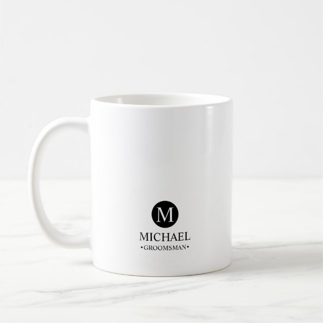 Monogramm und Name der klassischen Personalisierte Kaffeetasse (Links)