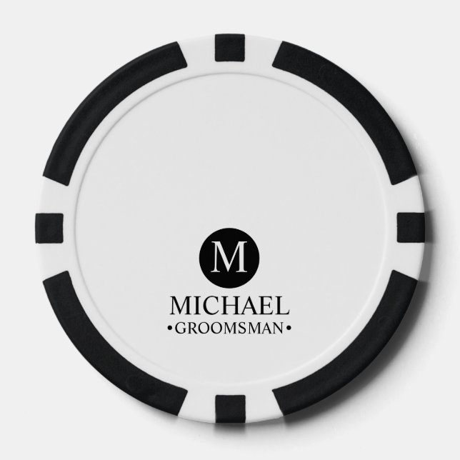 Monogramm und Name der klassischen Personalisierte Pokerchips (Vorderseite)