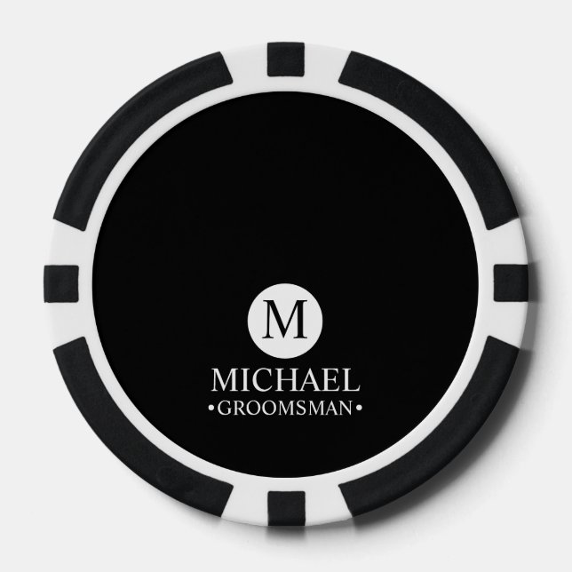 Monogramm und Name der klassischen Personalisierte Pokerchips (Vorderseite)