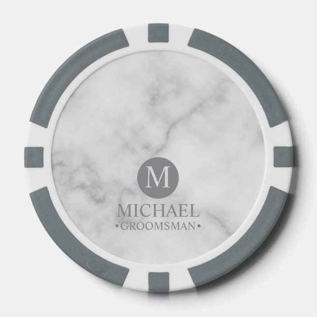 Monogramm und Name der klassischen Personalisierte Pokerchips (Vorderseite)